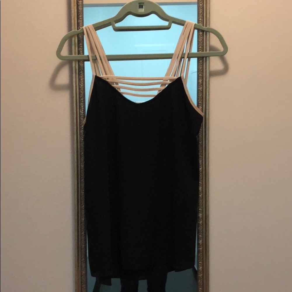 Black top with cream sleeves